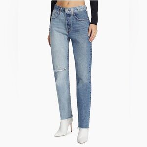 Levi's 501 Two-Tone Straight-Leg Jeans size 26w 30L